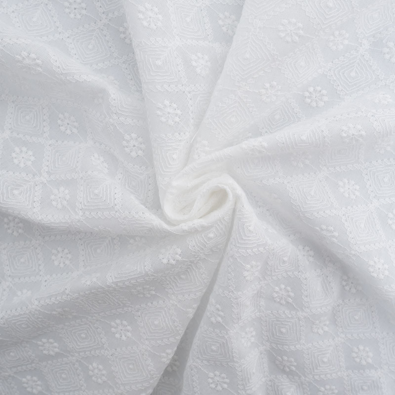 Broderie Anglaise blanc crème pissenlit