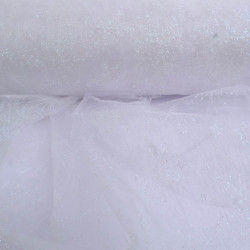 Organza Flocon Lurex blanc