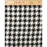 Tissu Tweed Bouclettes pied de poule noir blanc et or