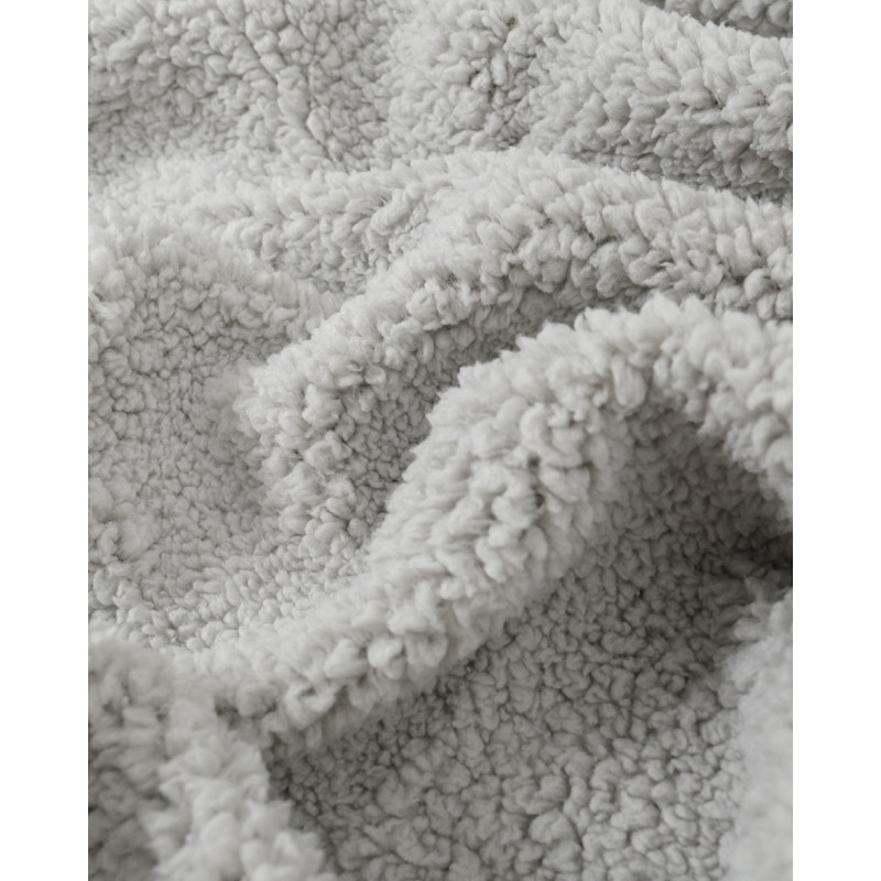 Tissu Sherpa gris clair