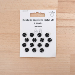 Bouton Pression taille 8,5 noir laqué