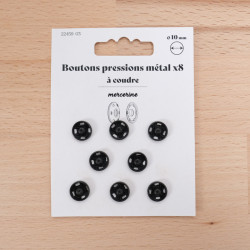 Bouton Pression taille 10MM noir laqué