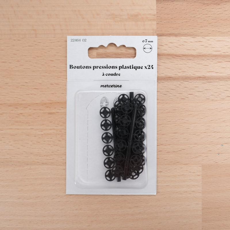 Bouton Pression taille 7MM noir