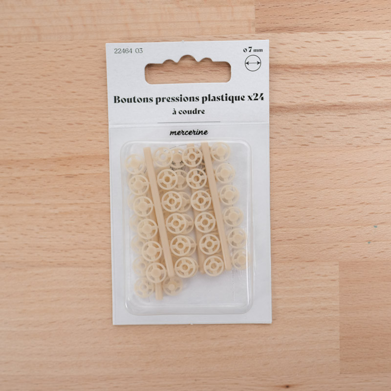 Bouton Pression taille 7MM beige