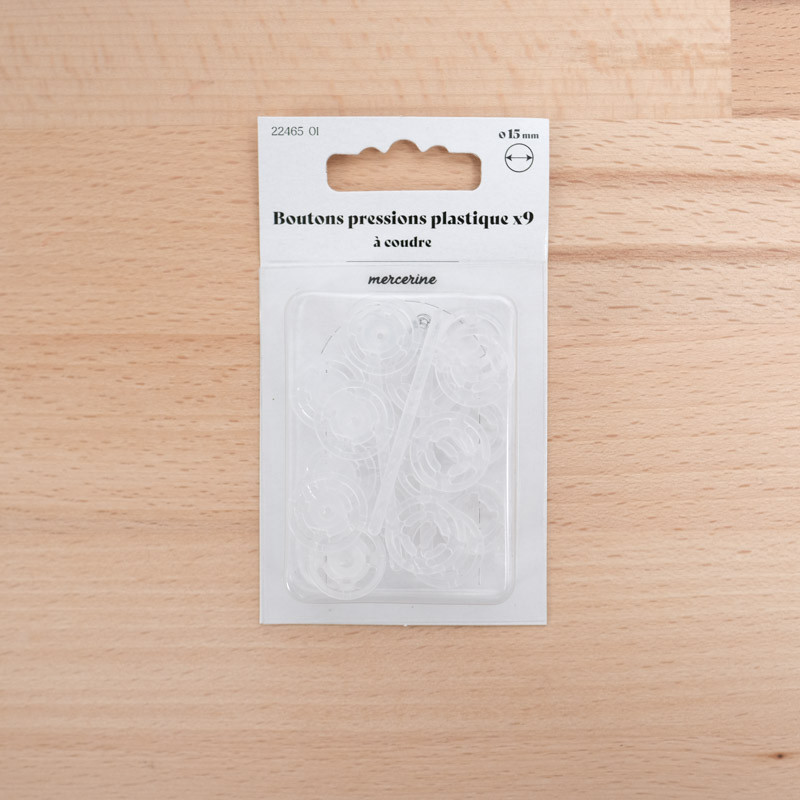 Bouton Pression taille 15MM transparent