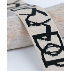 Sangle Jacquard Dmotivé 38MM écru noir