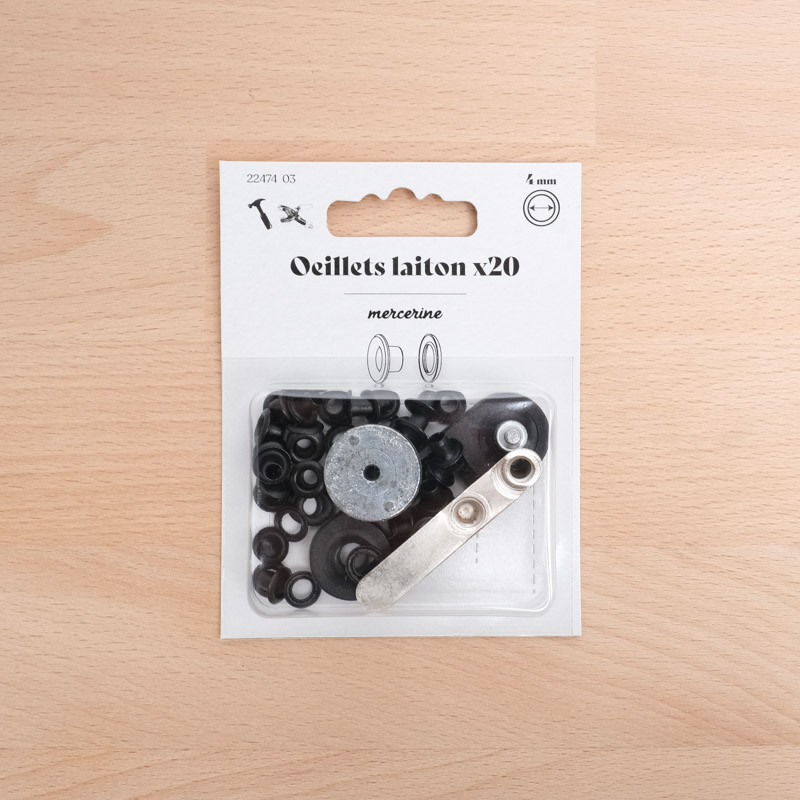 Œillets Laiton 4MM nickel noir