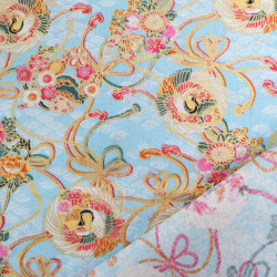 Coton Imprimé Lurex asian spirit bleu