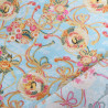 Coton Imprimé Lurex asian spirit bleu