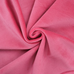 Minky Lisse Uni Okeo-Tex rose vif - Maison Klem