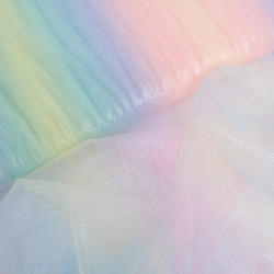 Tulle Souple Arc-En-Ciel Pastel Lurex - Maison Klem