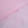 Tulle Souple Rose Petits Pois Lurex Argent - Mercerine