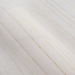 Tissu Nappage Noël Ecru Rayures Lurex Dorées - 280cm - Maison Klem