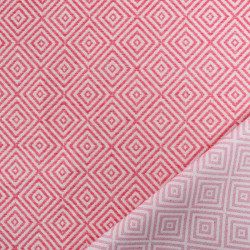 Tissu Jacquard Motif Losange Rouge - Maison Klem