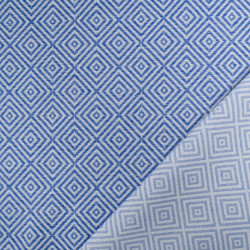 Tissu Jacquard Motif Losange Bleu - Maison Klem