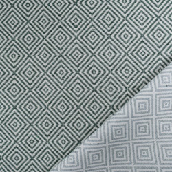 Tissu Jacquard Motif Losange Vert Bouteille - Maison Klem