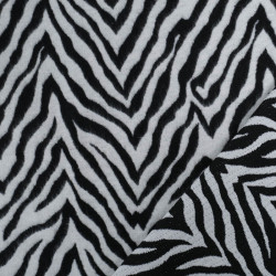 Tissu Jacquard Motif Zèbre Noir - Maison Klem