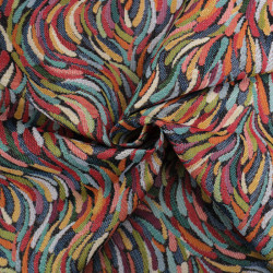 Tissu Jacquard Motif Abstrait Multicolore - Maison Klem