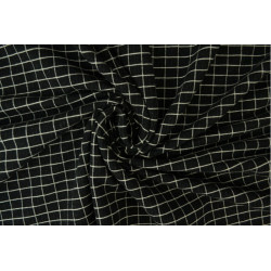 Cotton jersey checks 12 black